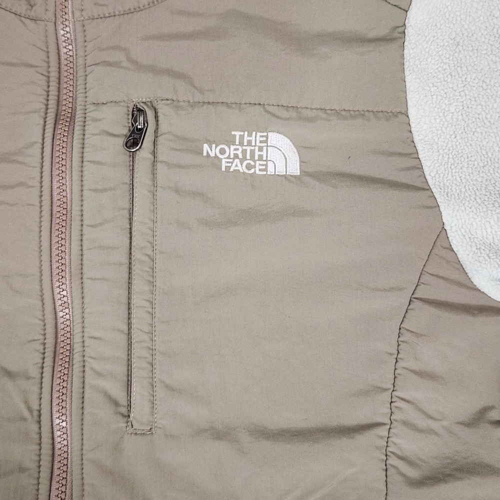 The North Face Denali Polartec Fleece Jacket Womens Medium Cream Olive Green - Picture 3 of 7